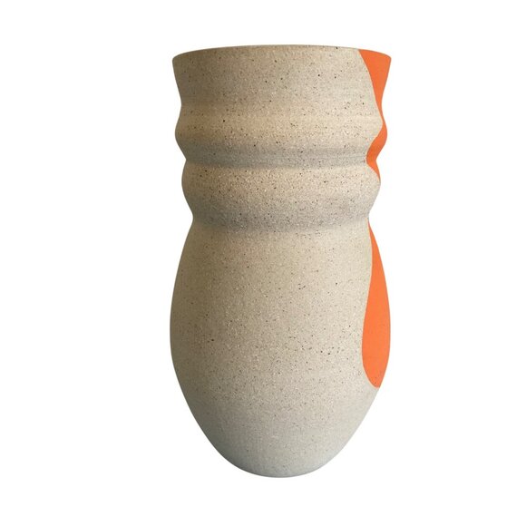 Large Orange Curvy Vase By Laura Melissa Pottery Ceramica Columbia - Picture 2 of 9